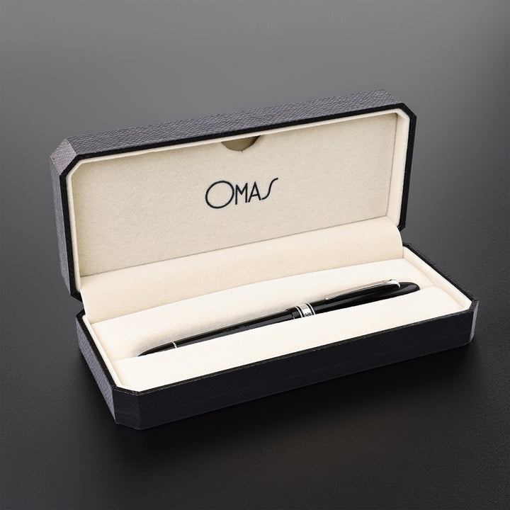 Omas Extra Ogiva Black And Silver Fountain Pen