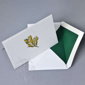 Mimosa Blossom Folded Card Set 3.33" x 5.12" (10ct.) | Rossi 1931 Italian Stationery