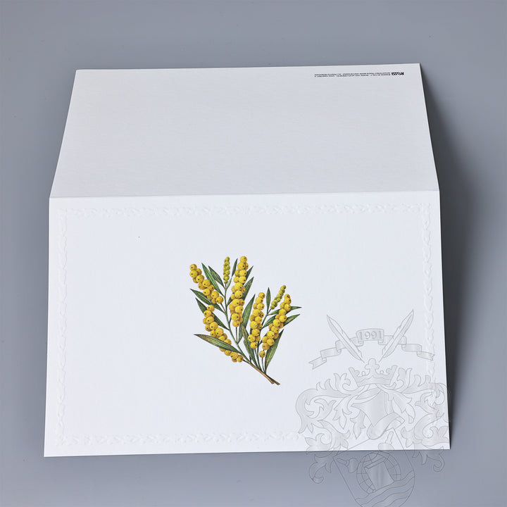 Mimosa Blossom Folded Card Set 3.33" x 5.12" (10ct.) | Rossi 1931 Italian Stationery