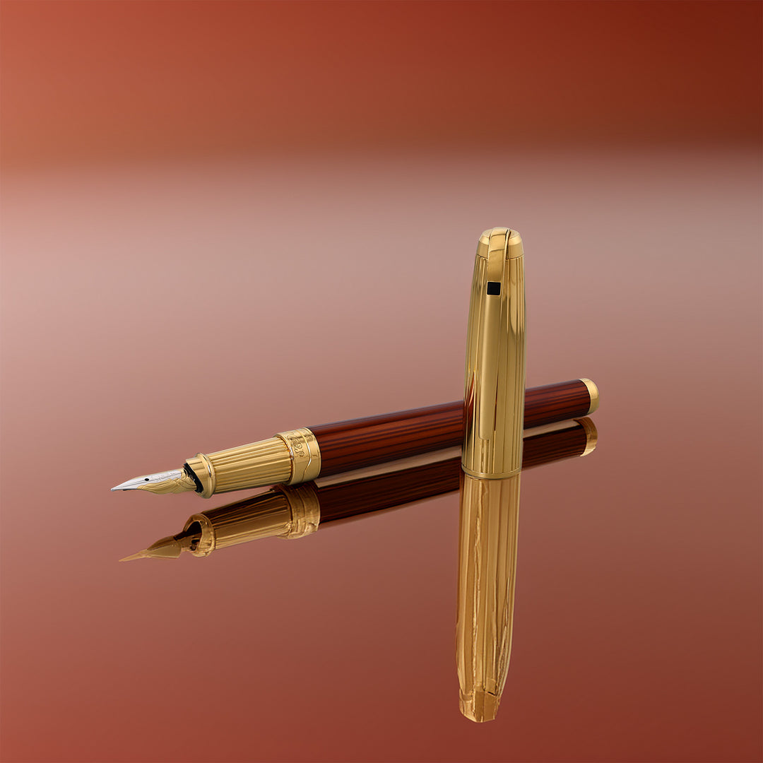 S.T. Dupont Olympio Amber Chairman LE Fountain Pen