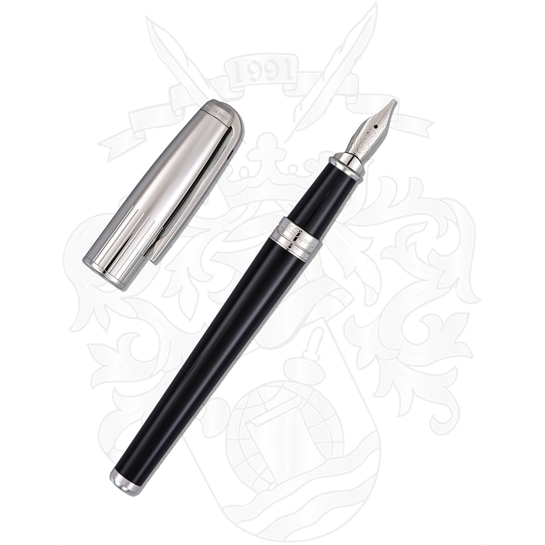 S.T. Dupont Olympio XL Black Lacquer &amp; Palladium Lines FP