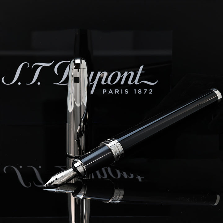 S.T. Dupont Olympio XL Black Lacquer &amp; Palladium Lines FP