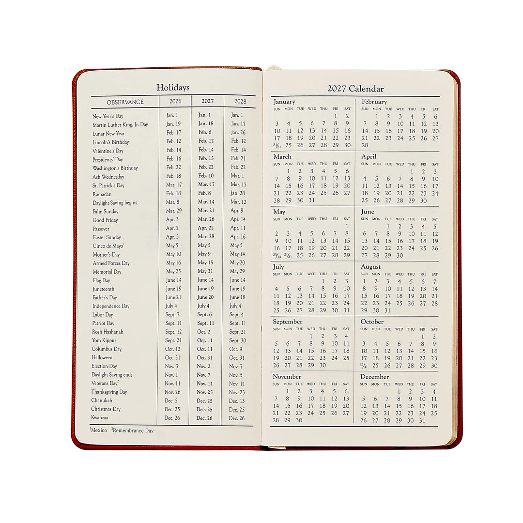 Graphic Image 2027 Pocket Datebook- Goatskin Leather 3 1/4"x6"