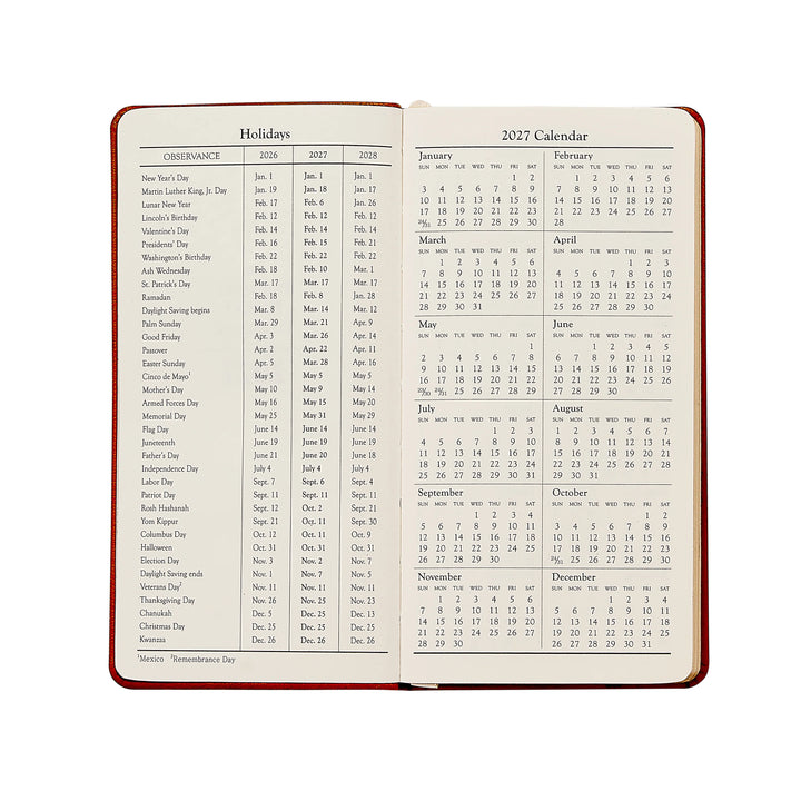 Graphic Image 2027 Pocket Datebook- Goatskin Leather 3 1/4"x6"