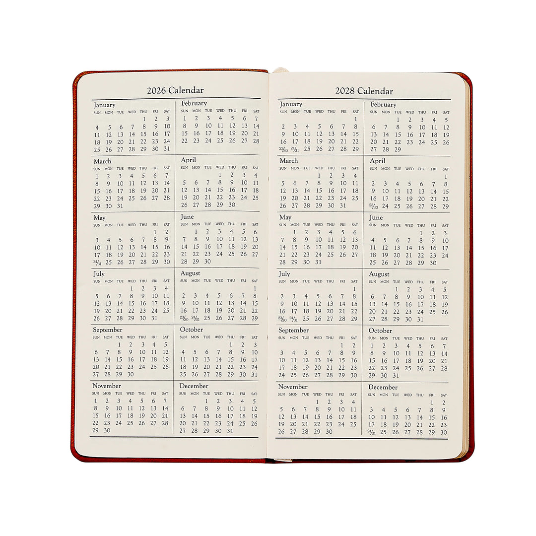 Graphic Image 2027 Pocket Datebook- Pebble Grain Leather 3 1/4"x6"