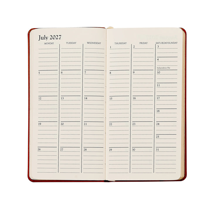 Graphic Image 2027 Pocket Datebook- Traditional Leather 3 1/4"x6"