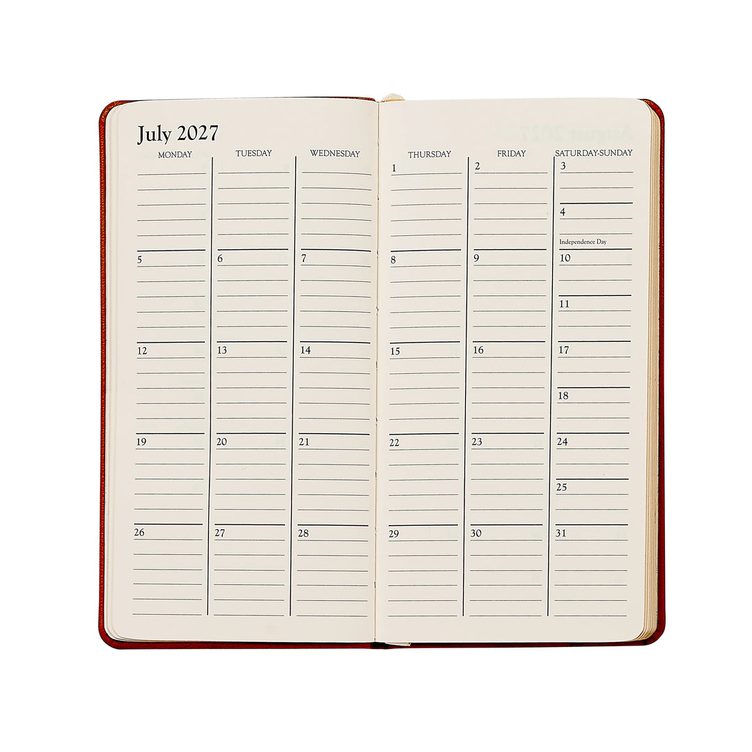 Graphic Image 2027 Pocket Datebook- Goatskin Leather 3 1/4"x6"