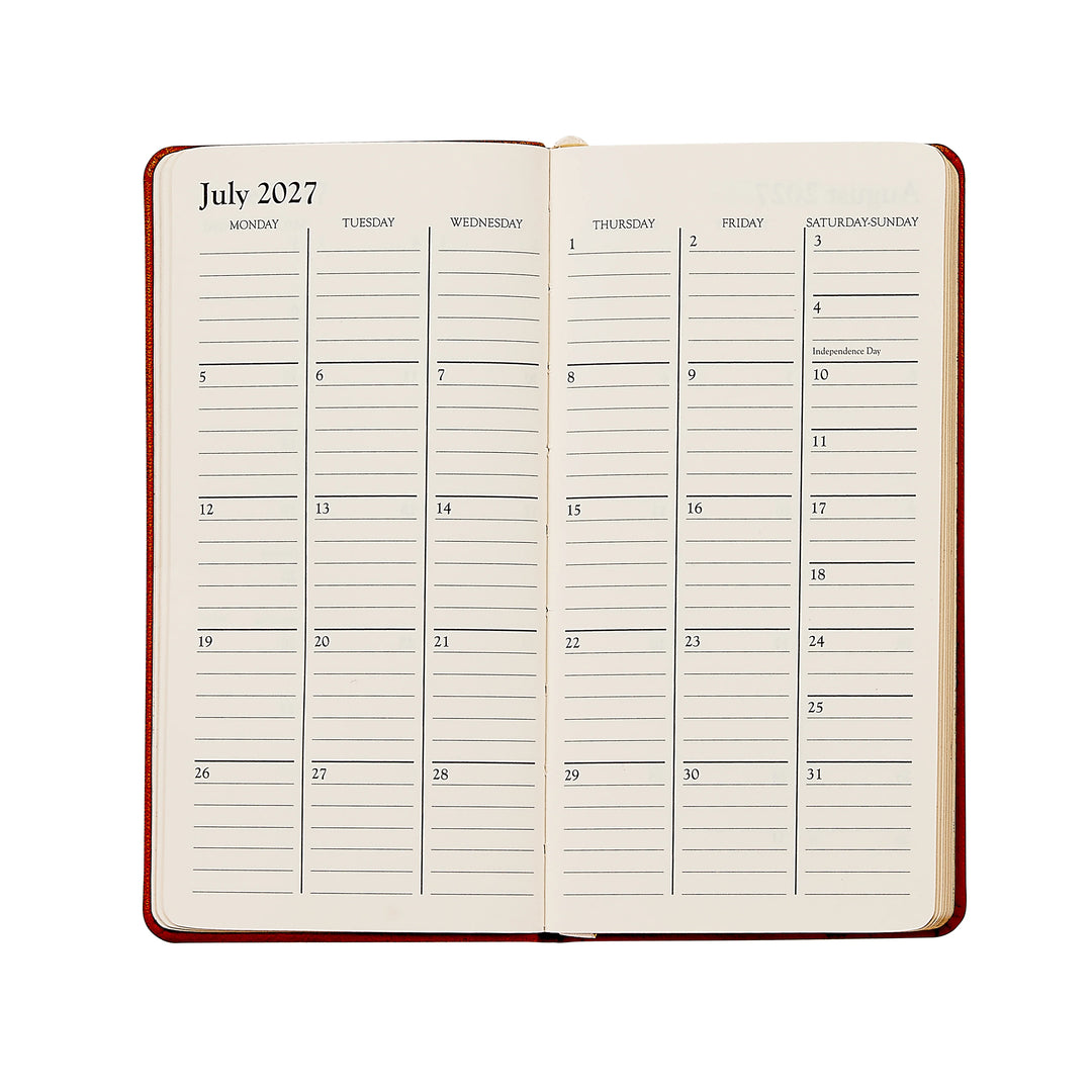 Graphic Image 2027 Pocket Datebook- Traditional Leather 3 1/4"x6"