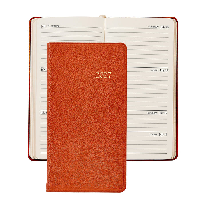 Graphic Image 2027 Pocket Datebook- Goatskin Leather 3 1/4"x6"