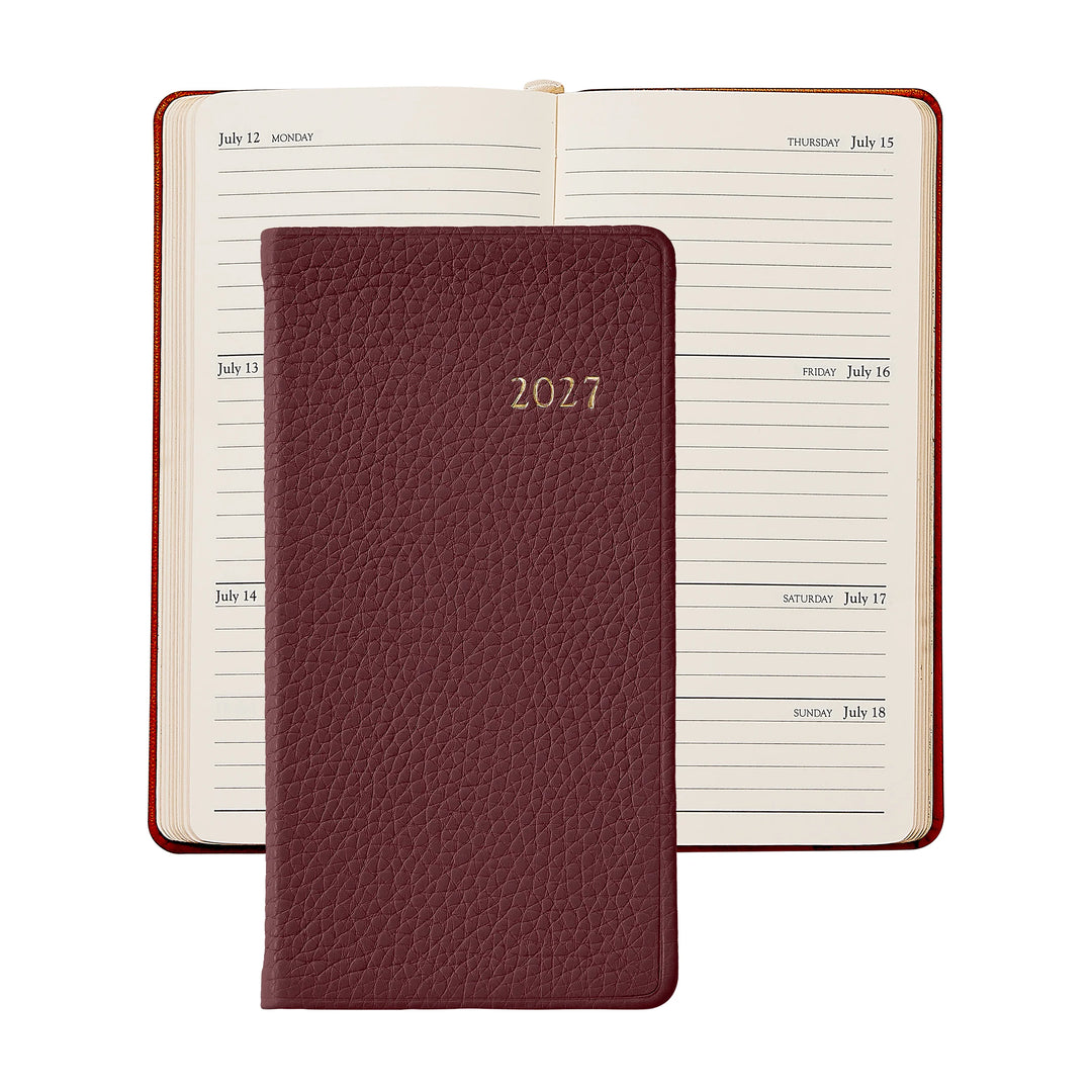 Graphic Image 2027 Pocket Datebook- Pebble Grain Leather 3 1/4"x6"