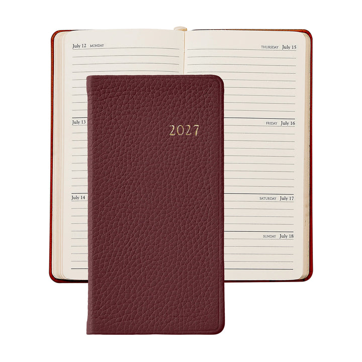 Graphic Image 2027 Pocket Datebook- Pebble Grain Leather 3 1/4"x6"