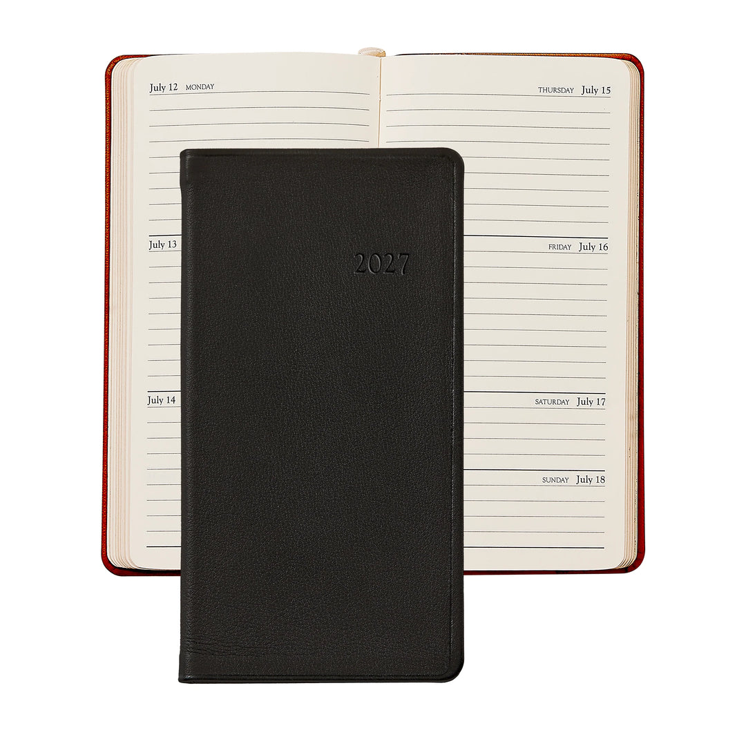 Graphic Image 2027 Pocket Datebook- Goatskin Leather 3 1/4"x6"