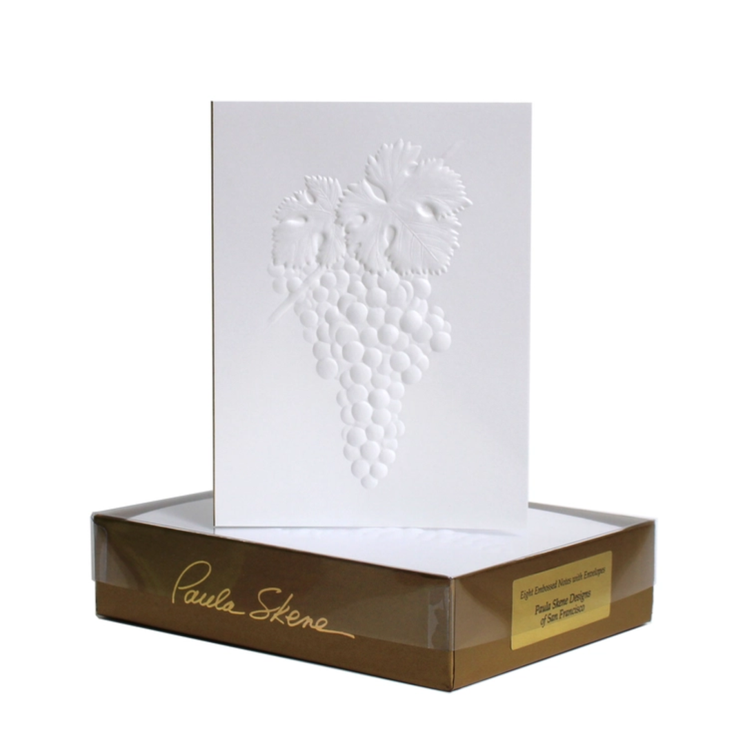 Paula Skene Grapes on White Boxed Notecards