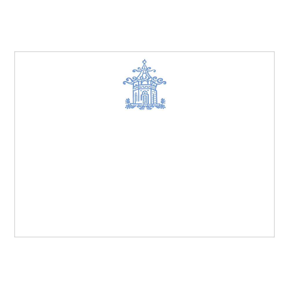 PAGODA TOILE BLUE Correspondence Card  6.125" x W 4.875" (12 Flat Cards and Envelopes)