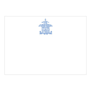 PAGODA TOILE BLUE Correspondence Card  6.125" x W 4.875" (12 Flat Cards and Envelopes)