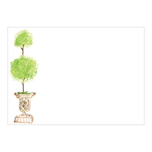 PAINTED TOPIARY Correspondence Card 6.125" x W 4.875" (12 Flat Cards and Envelopes)