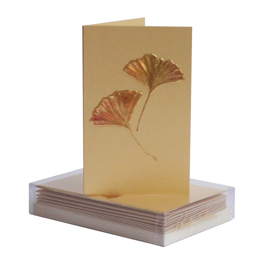 Paula Skene Ginkgo on Gold Mini Note Card