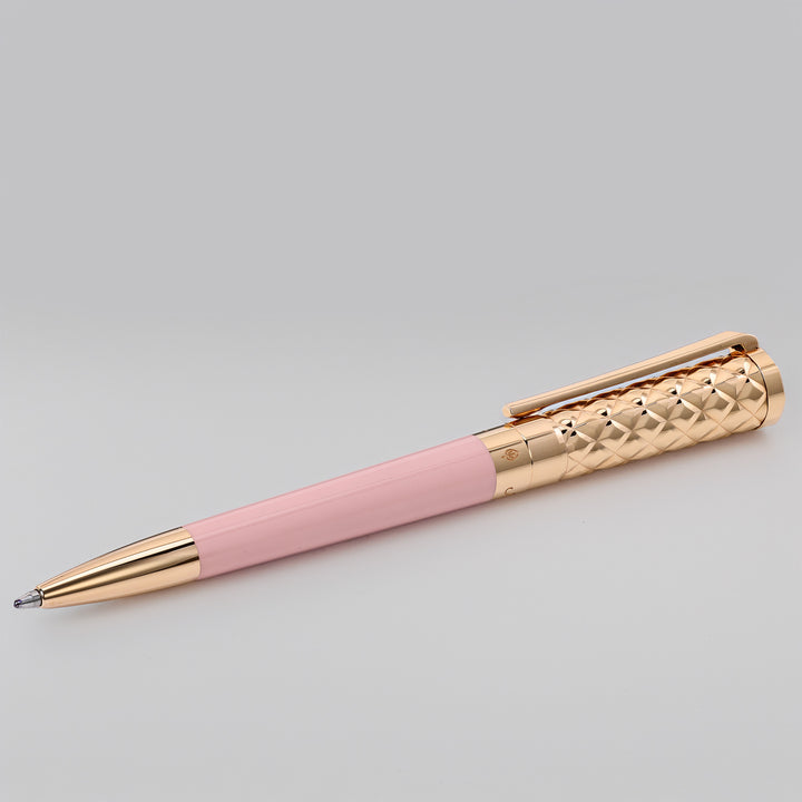 S. T. Dupont Liberté Diamond Engraved Pink and Gold Ballpoint