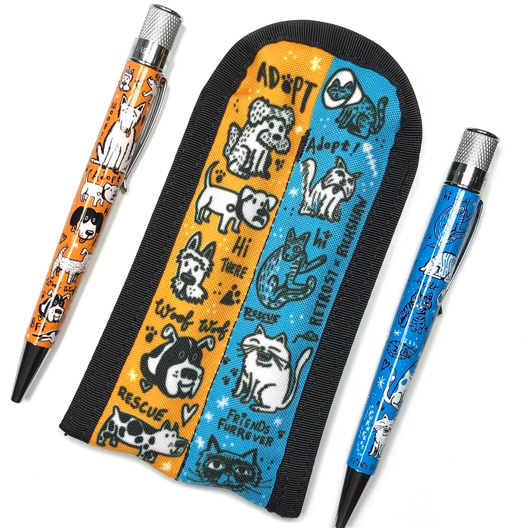 Retro 51 - Dog &amp; Cat 2-Pen Rickshaw Pen Sleeve