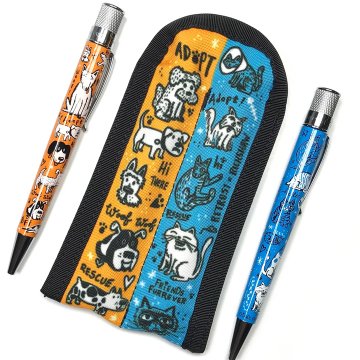 Retro 51 - Dog &amp; Cat 2-Pen Rickshaw Pen Sleeve