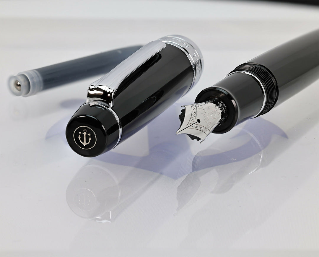 Sailor Professional Gear KOP Black &amp; Silver Trim 21k Fountain Pen