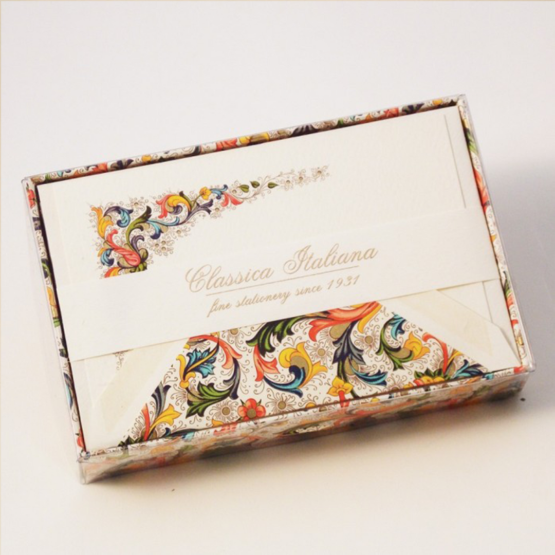 Rossi - Flat Cards &amp; Lined Envelopes 3.25" x 5.25" in Florentine Style