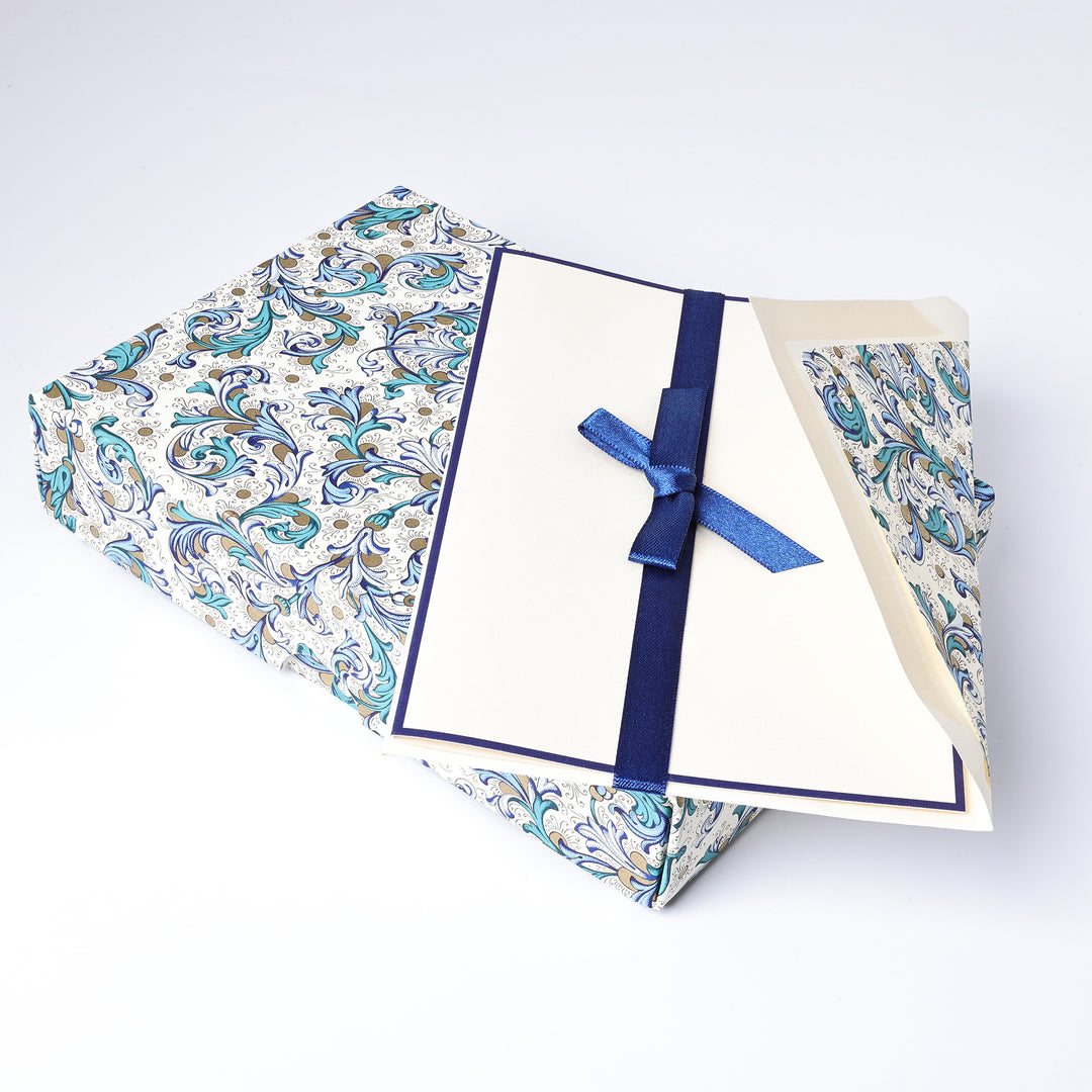 Blue Florentine Folded Card Set (10ct.) | Rossi 1931 Italian Stationery