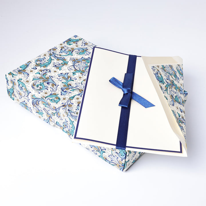 Blue Florentine Folded Card Set (10ct.) | Rossi 1931 Italian Stationery