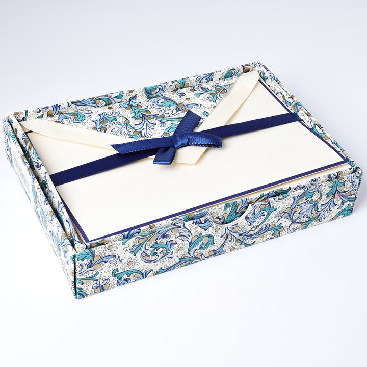 Blue Florentine Folded Card Set (10ct.) | Rossi 1931 Italian Stationery
