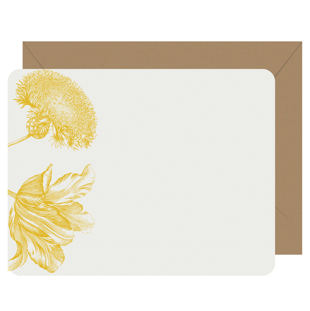 Letterpress Flat Note Card Set - Rustic Romance