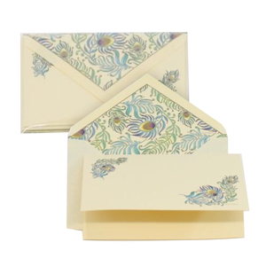 San Lorenzo Peacock Medium Folding Card Letter Writing Set (5ct.)