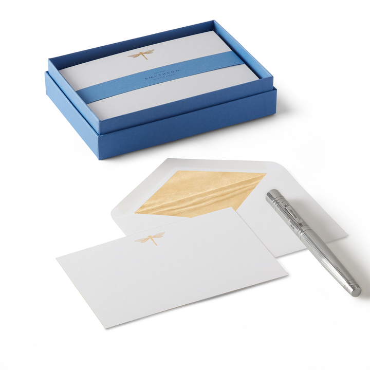Smythson Of Bond Street Iconic Motif Dragonfly Correspondence Cards 6.25" x 4" (10ct.)