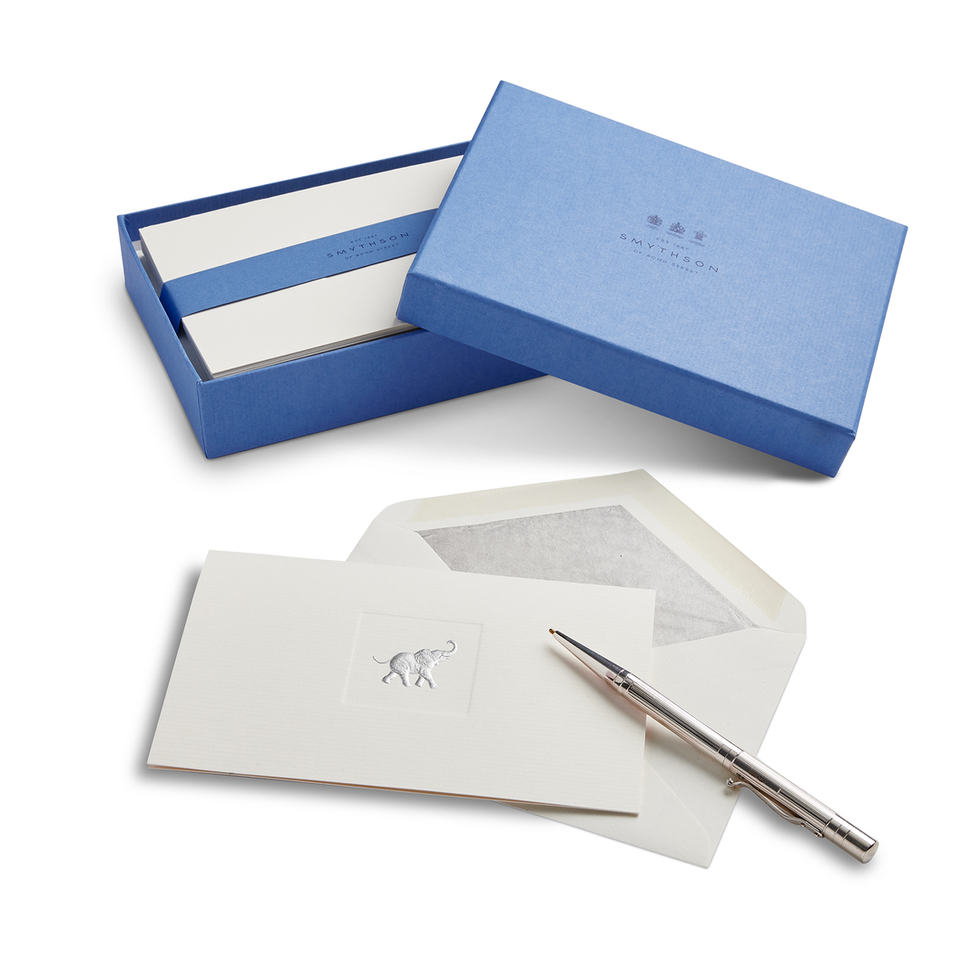 Smythson Of Bond Street Elephant Icon Laid Notelets 6.25" x 4" (10ct.)