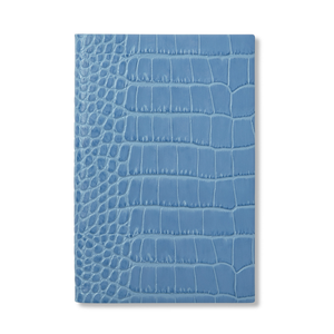 Smythson Of Bond Street Nile Blue Mara Leather - Notebook