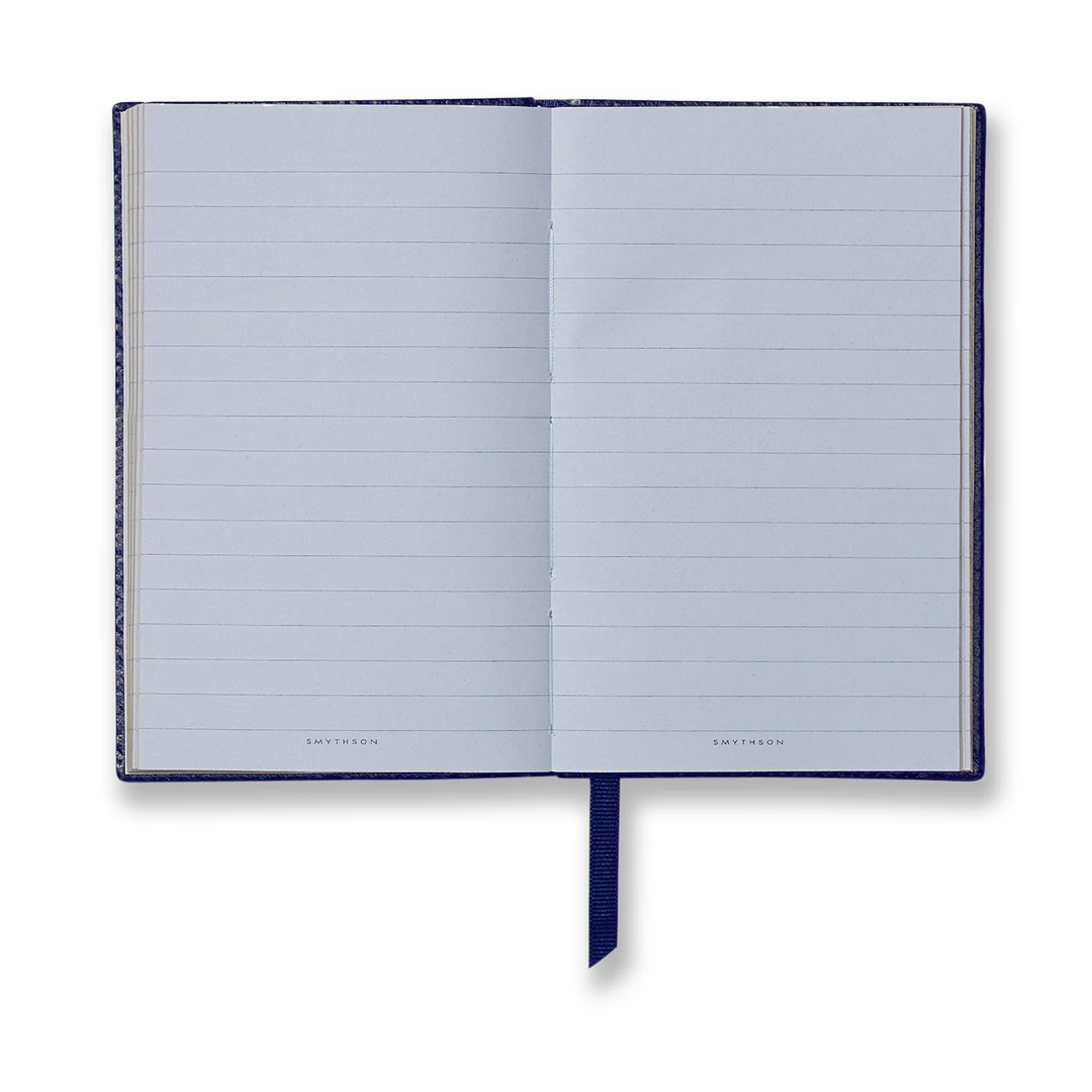 Smythson Of Bond Street Navy Blue Panama Leather - Notebook