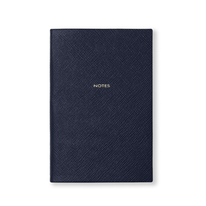 Smythson Of Bond Street Navy Blue Panama Leather - Notebook