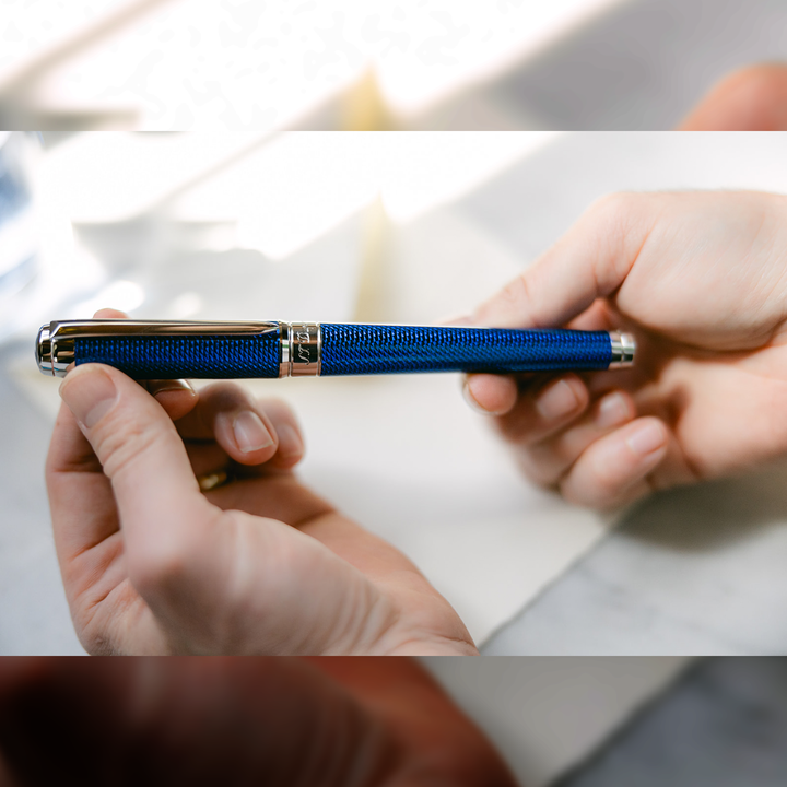 S.T. Dupont Line D Eternity XL Blue Guilloche - Rollerball