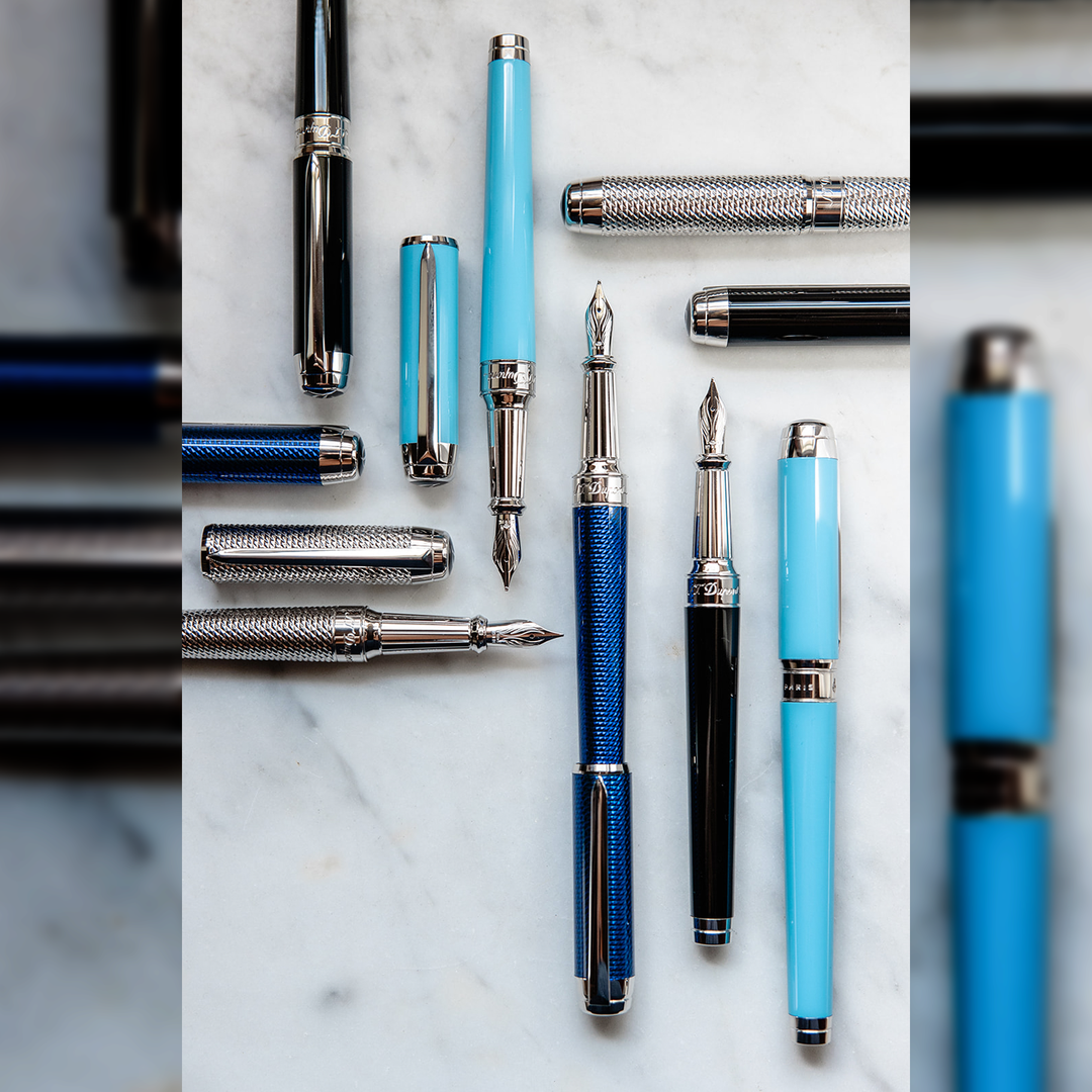 S.T. Dupont Line D Eternity XL Blue Guilloche - Rollerball
