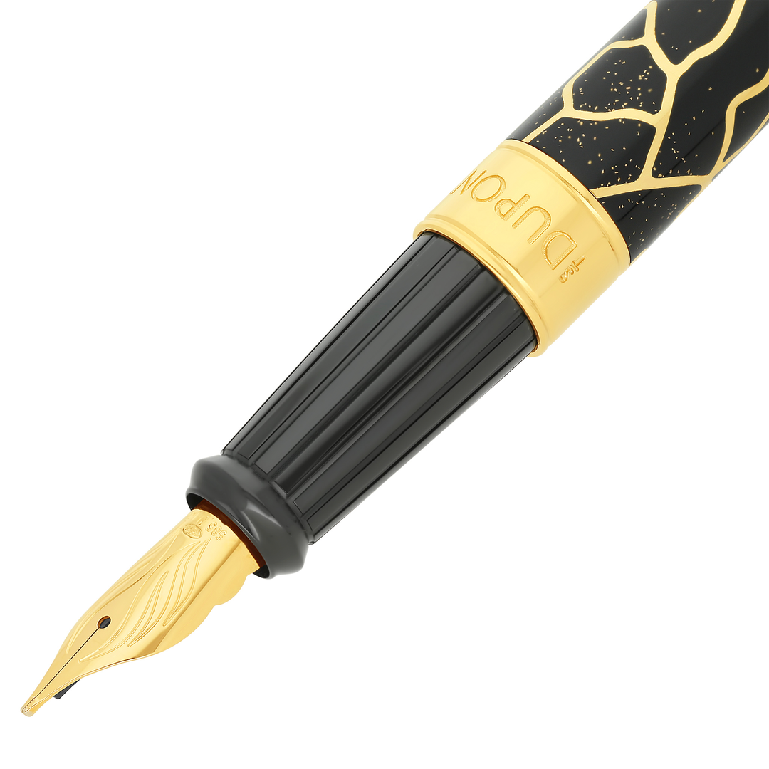 S.T. Dupont Line D Eternity Large Fender Black &amp; Gold - Fountain Pen