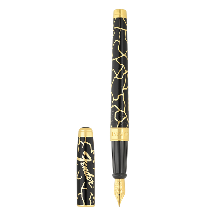 S.T. Dupont Line D Eternity Large Fender Black &amp; Gold - Fountain Pen