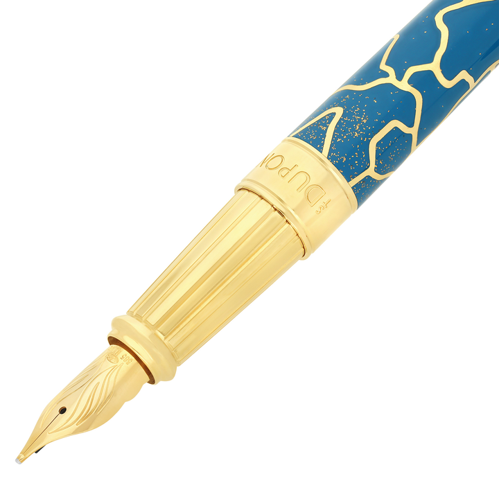 S.T. Dupont Line D Eternity Large Fender Blue &amp; Gold - Fountain Pen