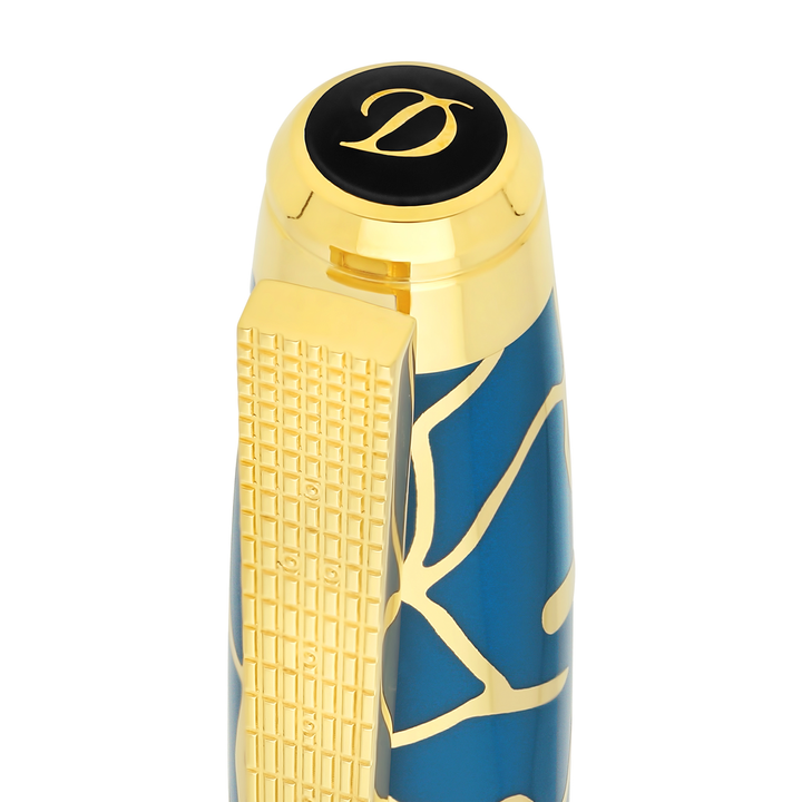 S.T. Dupont Line D Eternity Large Fender Blue &amp; Gold - Rollerball