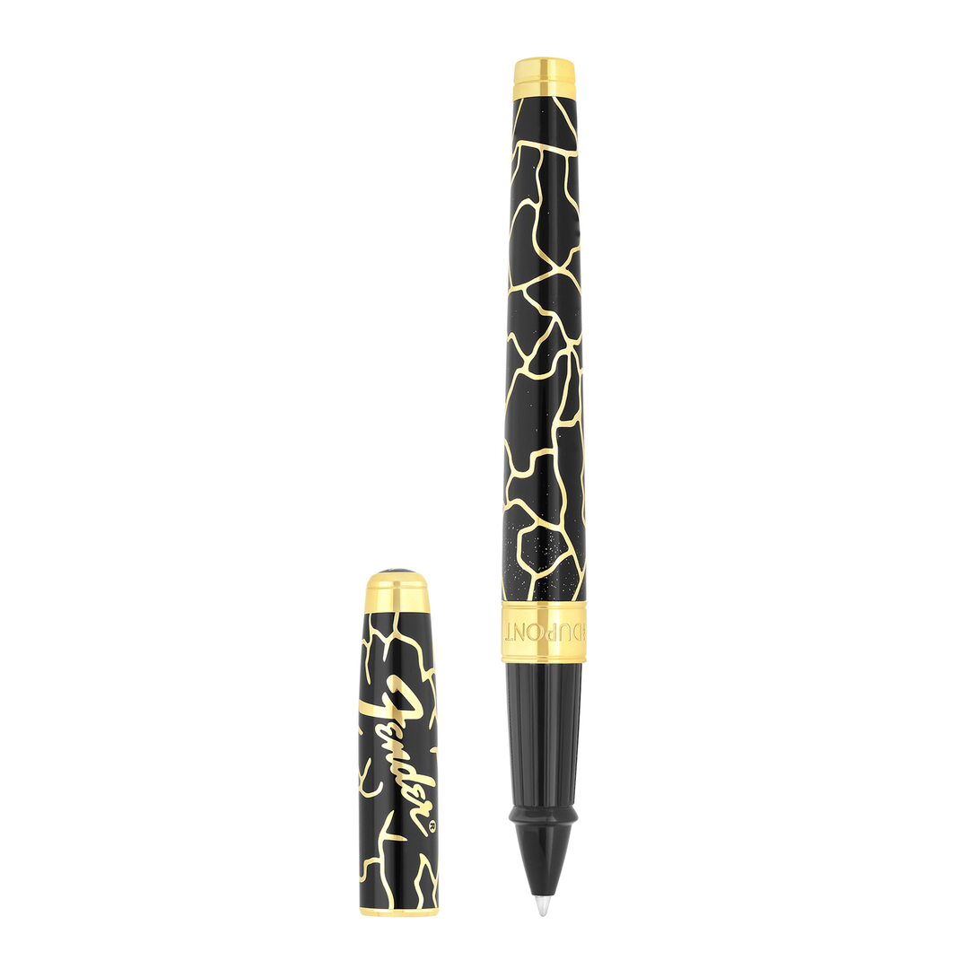 S.T. Dupont Line D Eternity Large Fender Black &amp; Gold - Rollerball