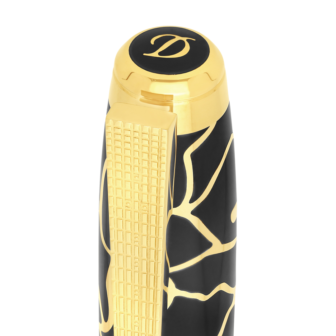S.T. Dupont Line D Eternity Large Fender Black &amp; Gold - Rollerball