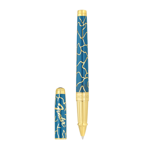 S.T. Dupont Line D Eternity Large Fender Blue & Gold - Rollerball