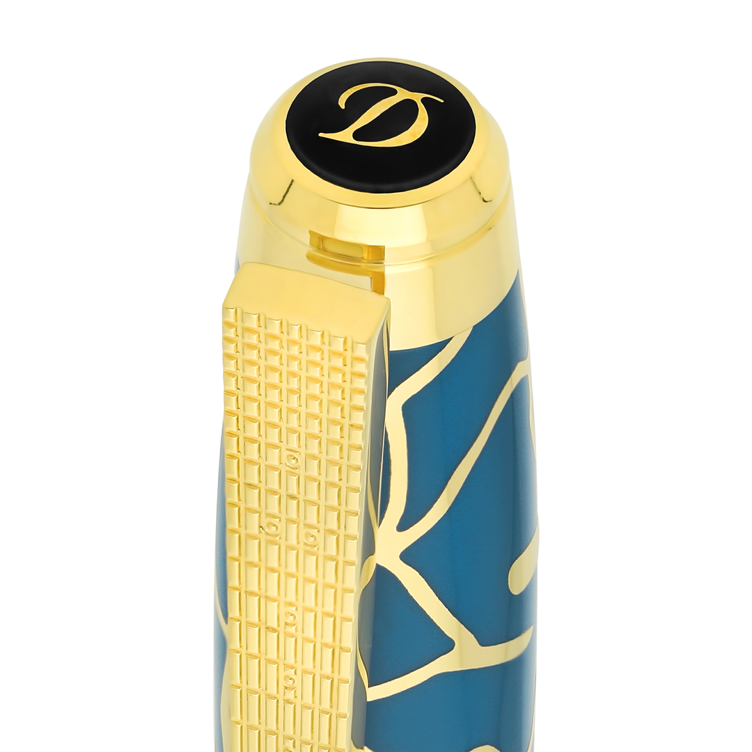S.T. Dupont Line D Eternity Large Fender Blue &amp; Gold - Fountain Pen