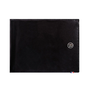 S.T. Dupont Line D Black Smooth 4 Credit Card Coin Purse / Wallet