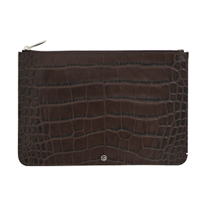 S.T. Dupont Line D Croco Dandy Brown Flat Pouch