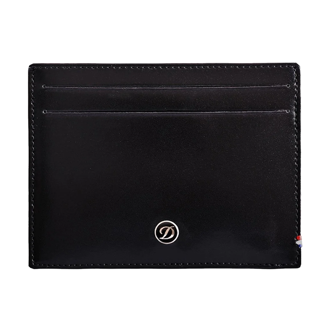 S.T. Dupont Line D Black Smooth ID &amp; Credit Card Holder