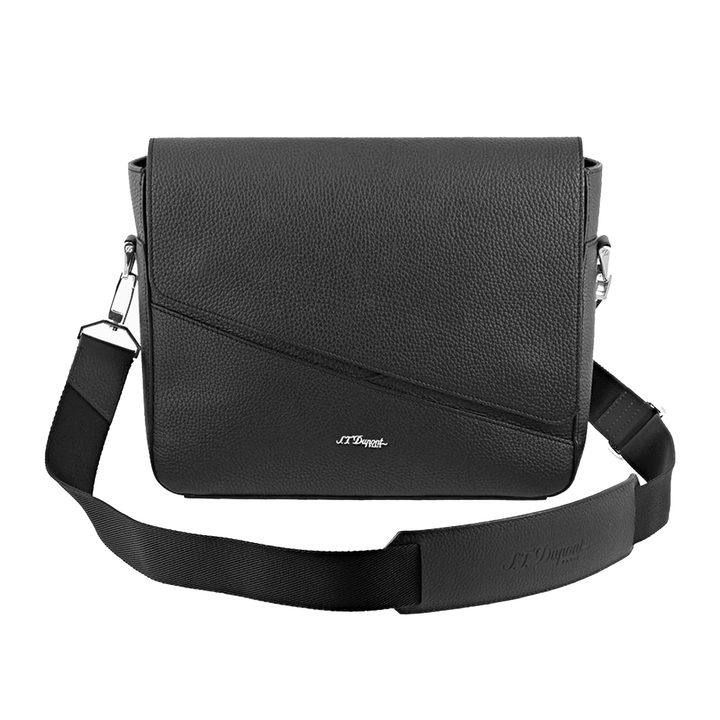 S.T. Dupont Black Grained Neo Capsule Messenger Bag